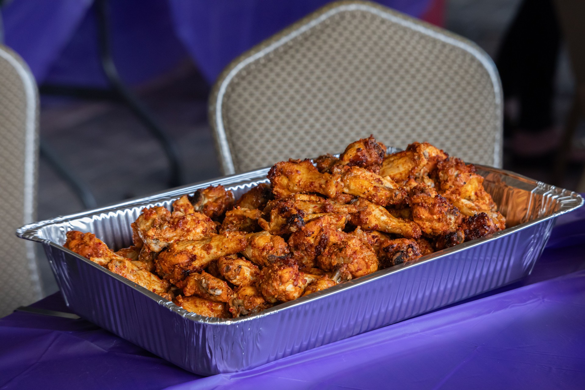 Preparing the patio party